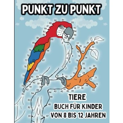 Abbildung von Tiere Punkt zu Punkt: Herausfordernde Rätsel Buch für Kinder im Alter von 8 12