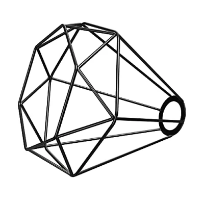 Abbildung von ledscom.de Käfig lampenschirm, schwarz, 200mm Ø, Metall Vintage Retro Leuchtenschirm, Ersatzschirm, Haengeleuchtenschirm