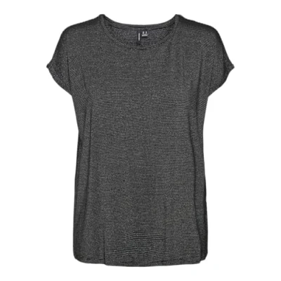 Abbildung von Vero Moda Rundhalsshirt VMLAVA PLAIN SS TOP LUREX STRIPE