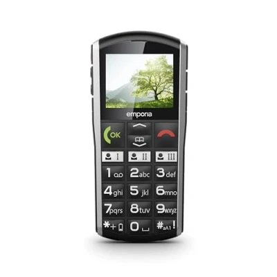 Abbildung von emporiaSIMPLICITY, Seniorenhandy, Tastenhandy ohne Vertrag, Mobiltelefon mit Notruftaste, 2 Zoll Display, Schwarz