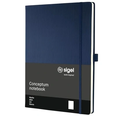 Abbildung von 3 x Sigel Notizbuch Conceptum ca. A4 194 S. Hardcover blanko 80g midni