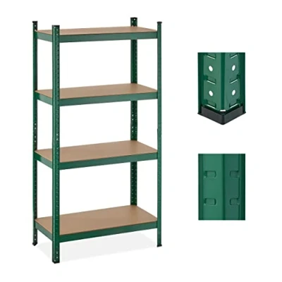 Abbildung von Relaxdays Schwerlastregal, 4 Ebenen, HBT 156 x 80 40 cm, 280 kg Tragkraft, Metall, Lagerregal für Keller, Garage, grün