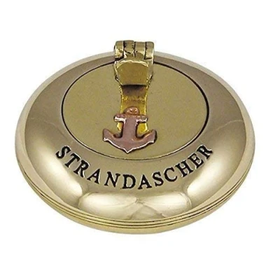 Abbildung von Linoows Aschenbecher Maritimer Klapp Aschenbecher, Ascher, Strandascher 6 cm, Deckel