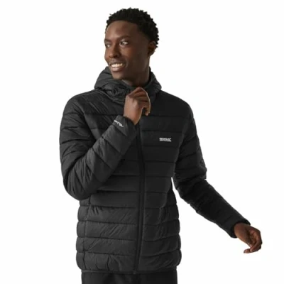 Abbildung von Regatta Herren Mens Hooded Marizion Water Repellent Padded Puffer Jacket Gefütterter Mantel, Black, XL