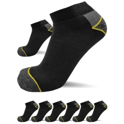 Abbildung von sogzz Arbeitssocken Sneaker Socken Herren kurz 6 Paar Arbeit Socken, Arbeitersocken z.B. für Arbeitsschuhe, Work Socks, Modell: Basic, 39 42, Schwarz/Grau