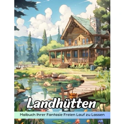 Abbildung von Landhütten Malbuch: Malvorlage „Landhütten“, Eine Ruhige Reise Durch Rustikale Rückzugsorte