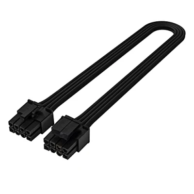Abbildung von Silverstone PP06BE EPS35, EPS/ATX 12V 8 polig bis 4 + polig, Schwarz, 350mm, 16 AWG, SST EPS35