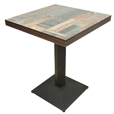 Abbildung von Esszimmertische,Esstisch,Holzplatte Quadratischer Tisch,Europäischer Stil,für 4 Personen,Küchentisch,Wohnzimmertisch, Stehtisch,60x60x75 cm,mit Metallbein für Wohnzimmer Balkon Esszimmer,Braun (B)