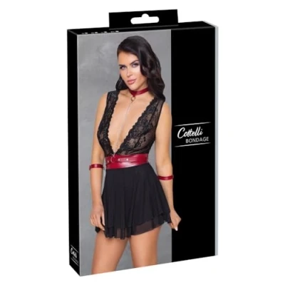 Abbildung von Babydoll mit Bondage Gürtel und Halsband