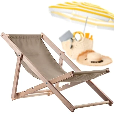 Abbildung von KADAX Liegestuhl, Strandstuhl aus Holz, Sonnenliege bis 120kg, Liege Buchenholz, Holzklappstühle, Strandliege, Klappliege für Strand, Holz Liegestuhl (Cappucino)