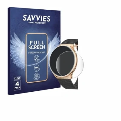 Abbildung von Savvies 4 Stück Full Screen Schutzfolie für Banlvs G35 1.32&quot; Cover Displayschutz Folie [3D Curved, Transparent, Anti Fingerabdruck]