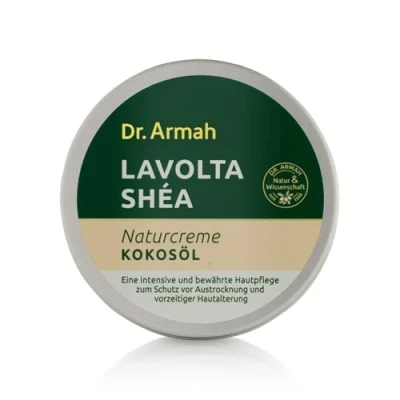 Abbildung von Dr. Armah Lavolta Shéa Naturcreme Kokosöl Hautcreme aus Sheabutter mit Vitamin E &amp; Für intensive Feuchtigkeit Creme trockene sensible Haut Gesicht Körper 125 ml