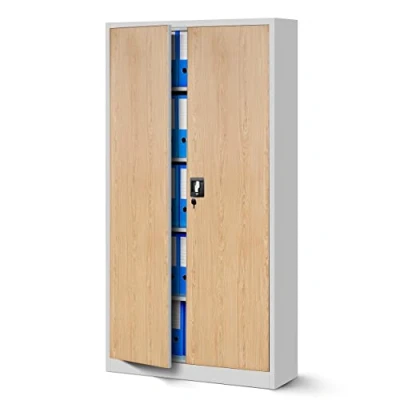 Abbildung von Jan Nowak Aktenschrank C001 Büroschrank Metallschrank Stahlschrank Aufbewahrungsschrank Pulverbeschichtet 4 Verstellbare Fachböden Abschließbar 185 cm x 90 40 (Anthrazit Weiß)