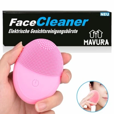 Abbildung von MAVURA elektrische Gesichtsreinigungsbürste FaceCleaner Gesichtsreiniger, Ultraschall Gesichtsbürste Silikon Gesichts Massage Peeling Bürste