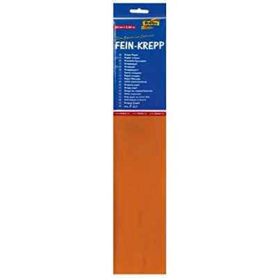 Abbildung von folia 822109 10 Krepppapier, Lagen in hellrotorange, jede Lage ca. 50 x 250 cm, 32 g/m², sehr elastisches und dünnes Papier, mit einer unebenen rauen Oberfläche
