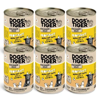 Abbildung von Adult Hundefutter, Proviant, Nassfutter, Getreidefrei, Huhn, Ente, Apfel &amp; Kartoffel, 6x 400g 6x400g