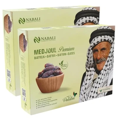 Abbildung von NABALI FAIRKOST FÜR ALLE Medjool Medjoul Datteln aus Palästina 100% naturell vegan aromatisch traditionell frisch &amp; orientalisch I ohne Konservierungsstoffe (10 Kg)