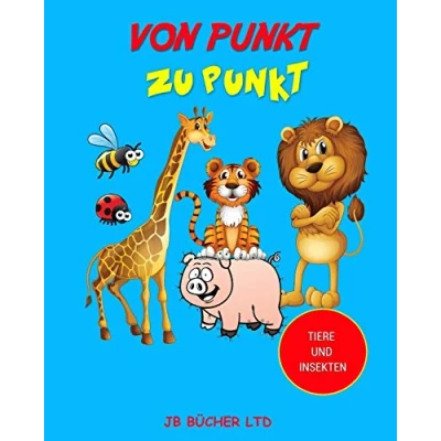 Abbildung von Von Punkt zu Punkt: Tiere und Insekten (Verbinde die Punkte für Kinder)