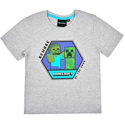 Abbildung von Minecraft T Shirt Jungen Creeper Blau Design