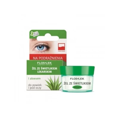 Abbildung von Flos Lek Creme zur Anwendung auf dem Augenlid und unter Auge, mit Augentrost Aloe Vera, 10 g