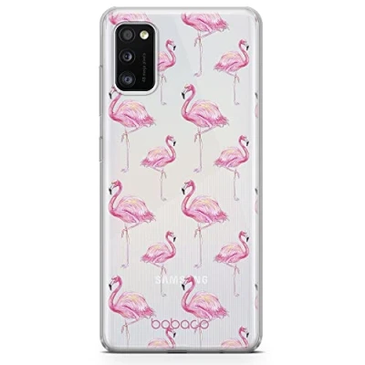 Abbildung von ERT Group Handyhülle für Samsung A41 Original und offiziell Lizenziertes Babaco Muster Flamingo 005 optimal an die Form des Handy angepasst, teilweise transparent