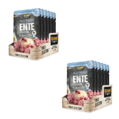 Abbildung von BELCANDO Frischebeutel [6x300g Ente mit Reis &amp; Preiselbeeren] Nassfutter für Hunde Feuchtfutter Alleinfutter im Einzelportionsbeutel