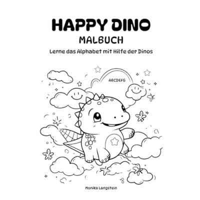 Abbildung von Happy Dino: Malbuch, Lerne das Alphabet mit Hilfe der Dinos