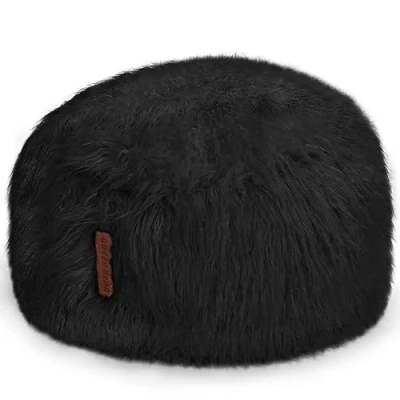 Abbildung von Green Bean Sitzsack Fellotpik mit Füllmaterial (EPS Perlen) Indoor Maße ca 100 x 55 cm Bag Sitzkissen Sitzpuff Sitzsessel Bodenkissen Lounge Schwarz