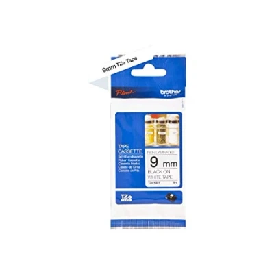 Abbildung von Brother TZEN221 Original P touch Schriftband TZe N221 9 mm,schwarzaufweiß(kompatibelu.a.mitBrotherP touchH100LB/R, H105, E100/VP, D200/BW/VP, D210/VP)nichtlaminiert Farbe