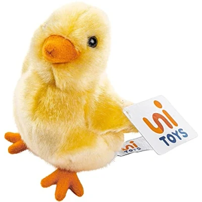 Abbildung von Uni Toys Kuscheltier Küken gelb 13 cm (Höhe) Plüsch Huhn, Henne, Vogel Plüschtier, zu 100 % recyceltes Füllmaterial