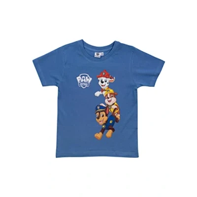 Abbildung von Paw Patrol KURZÄRMLIG Tshirt print für Kinder, Größe: 122/128, Blau