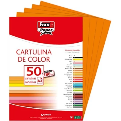 Abbildung von Fixo Paper 11120352 Packung A3 50 Stück, Orange, 180 g