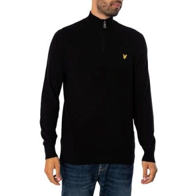 Abbildung von Lyle &amp; Scott Quarter ZIP Strickpullover, Herren, Größe: XXL, Jet black