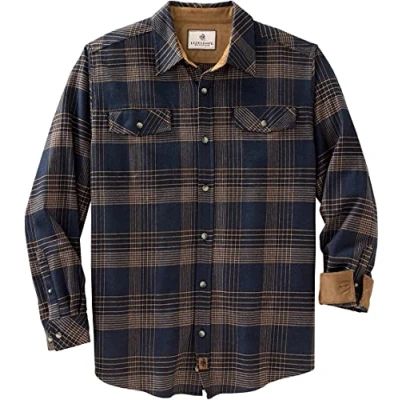 Abbildung von Legendary Whitetails Herren Legendäres Flanellhemd Hemd mit Button Down Kragen, Navy Melange, X Large Big Tall