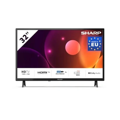 Abbildung von SHARP 32FA2E 32 Zoll Fernseher (80 cm) HD Ready TV ohne Internet LED Non Smart Rahmen (HDMI ARC, USB für Multimedia, inkl Receiver)