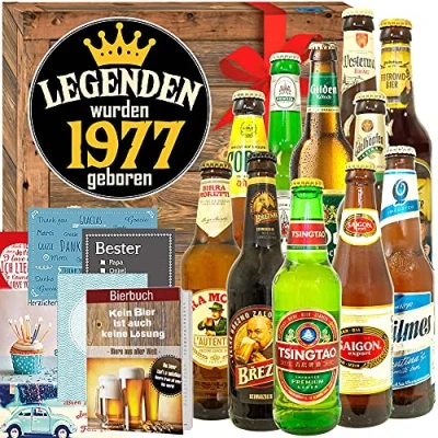 Abbildung von Legenden 1977 ++ 12er Bier Set Welt &amp; DE Geschenk Mann Geburtstag