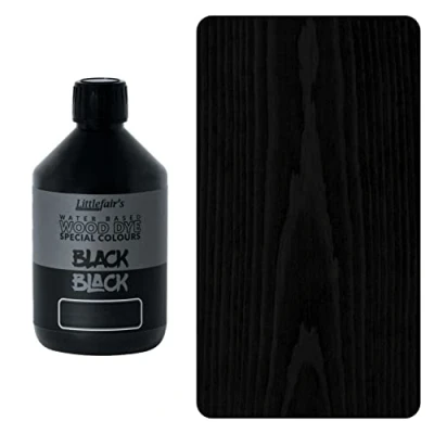 Abbildung von Littlefair&#039;s Holzfarbe auf Wasserbasis, spezielle Farben, Schwarz, 500 ml