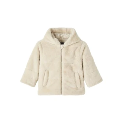 Abbildung von NAME IT Mädchen NKFMILA Faux FUR Jacket W Hood PB Kurzjacke, Grau, 134