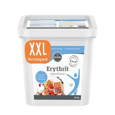 Abbildung von BORCHERS Erythrit, Kistalline Streusüße 4,5kg, Tafelsüße, weniger süß, kalorienfrei &amp; zuckerfrei, Zuckerersatz, Süßungsmittel, Zuckeralternative, XXL Vorteilspack im Eimer