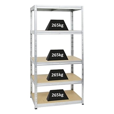 Abbildung von PROREGAL Schwerlastregal Tiger Verzinkt 180x90x60cm für Gesamtlast 1365kg Kellerregal, Steckregal, Garagenregal, Lagerregal