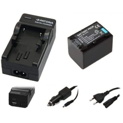Abbildung von 2in1 SET für den Sony FDR AX53 Ultra HD Camcorder Akku kompatibel mit NP FV70 (1500mAh) + 4in1 Ladegerät (für USB, microUSB, 220V und Auto) inkl. PATONA Displaypad