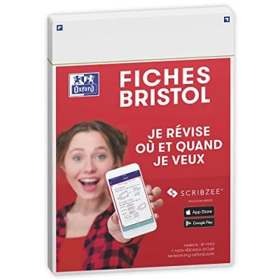 Abbildung von OXFORD Revision 2.0 Karteikarten, DIN A5 (14,8 x 21 cm), einfarbig, weiß, Vorder und Rückseite, 50 Stück