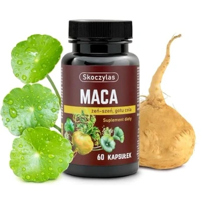 Abbildung von Skoczylas Maca + Ginseng Gotu cola Ohne Zusatzstoffe Veganer Vegetarier Nahrungsergänzungsmittel mit Pflanzenextrakten 60 Kapseln