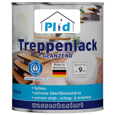 Abbildung von Premium Treppenlack Treppensiegel Klarlack Farblos Seidenglänzend Glänzend