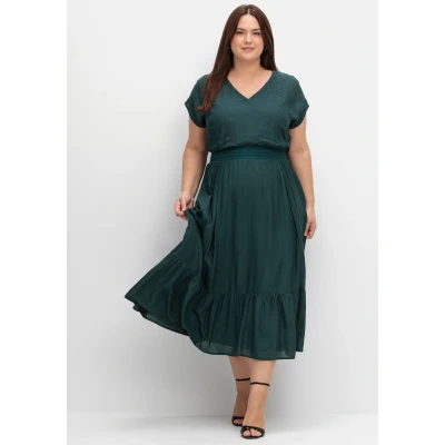 Abbildung von Sheego Freizeitkleid, Damen, Größe: 46, Tiefgrün