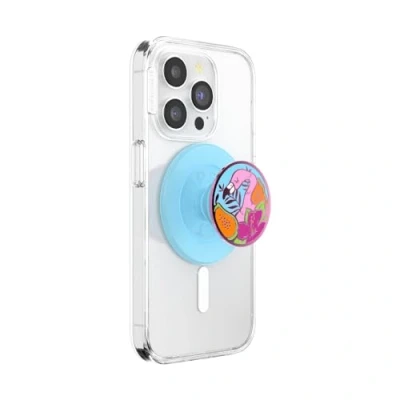 Abbildung von PopSockets: PopGrip Round für MagSafe Inklusive Adapterring Ausziehbarer Sockel und Griff mit einem Austauschbarem Top Smartphones Hüllen Flamingo