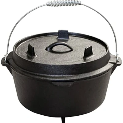 Abbildung von BlueCraft Schmortopf, Gusseisen, Premium Dutch Oven 4.5 qt mit Füßen