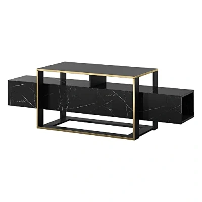 Abbildung von Selsey Excelsum TV Schrank / Lowboard 160 cm schwarzer Marmor mit Schließfach