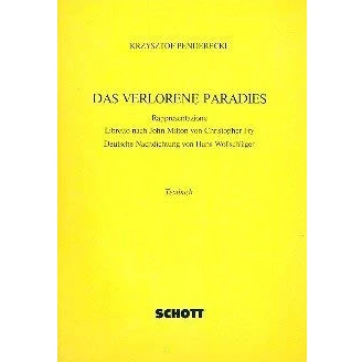 Abbildung von Das verlorene Paradies: Sacra Rappresentazione in zwei Akten. Soli, gemischter Chor, Kinderchor und Orchester. Textbuch/Libretto.