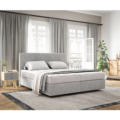 Abbildung von DELIFE Boxspringbett Dream Well, Cord Silbergrau 180x200 cm mit TFK Matratze u. Topper